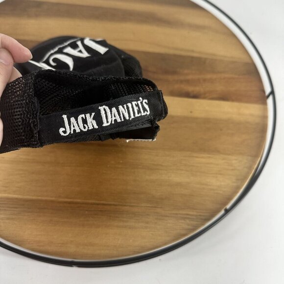Jack Daniels Black Mesh Trucker Hat With White Logo & Adjustable Strap - Picture 2 of 7